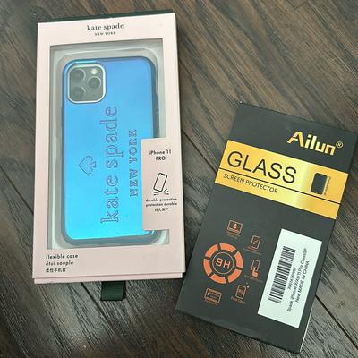 Kate Spade Cell Phones & Accessories | Kate Spade Ny Iphone 11 Pro Blue Metallic Phone Case & 1 Ailun Glass Protector | Color: Blue | Size: Os