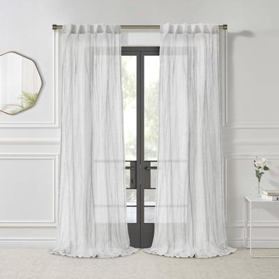 Wide Width Paloma Sheer Dual Header Curtain Panel by Habitat™ in White (Size 52