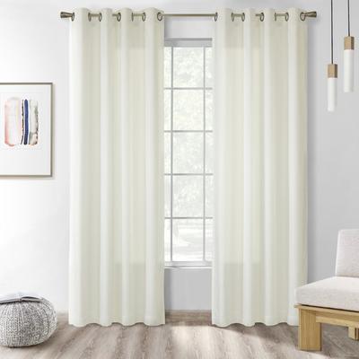 Wide Width Rhapsody Lined Light Filtering Grommet Curtain Panel by Thermavoile in Ivory (Size 54