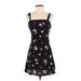 Divided by H&M Casual Dress - Mini Square Sleeveless: Black Floral Dresses - Women's Size 4