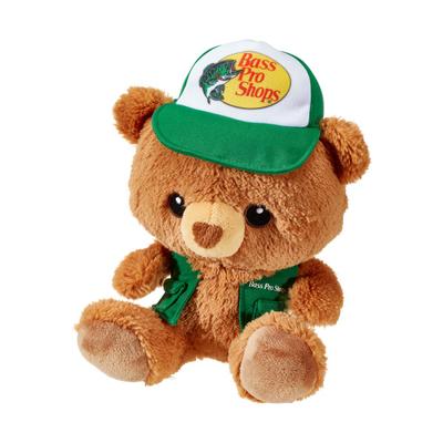 Bass Pro Shops Plush Stuffed Trucker Cap Bear Toy - Brown/Green