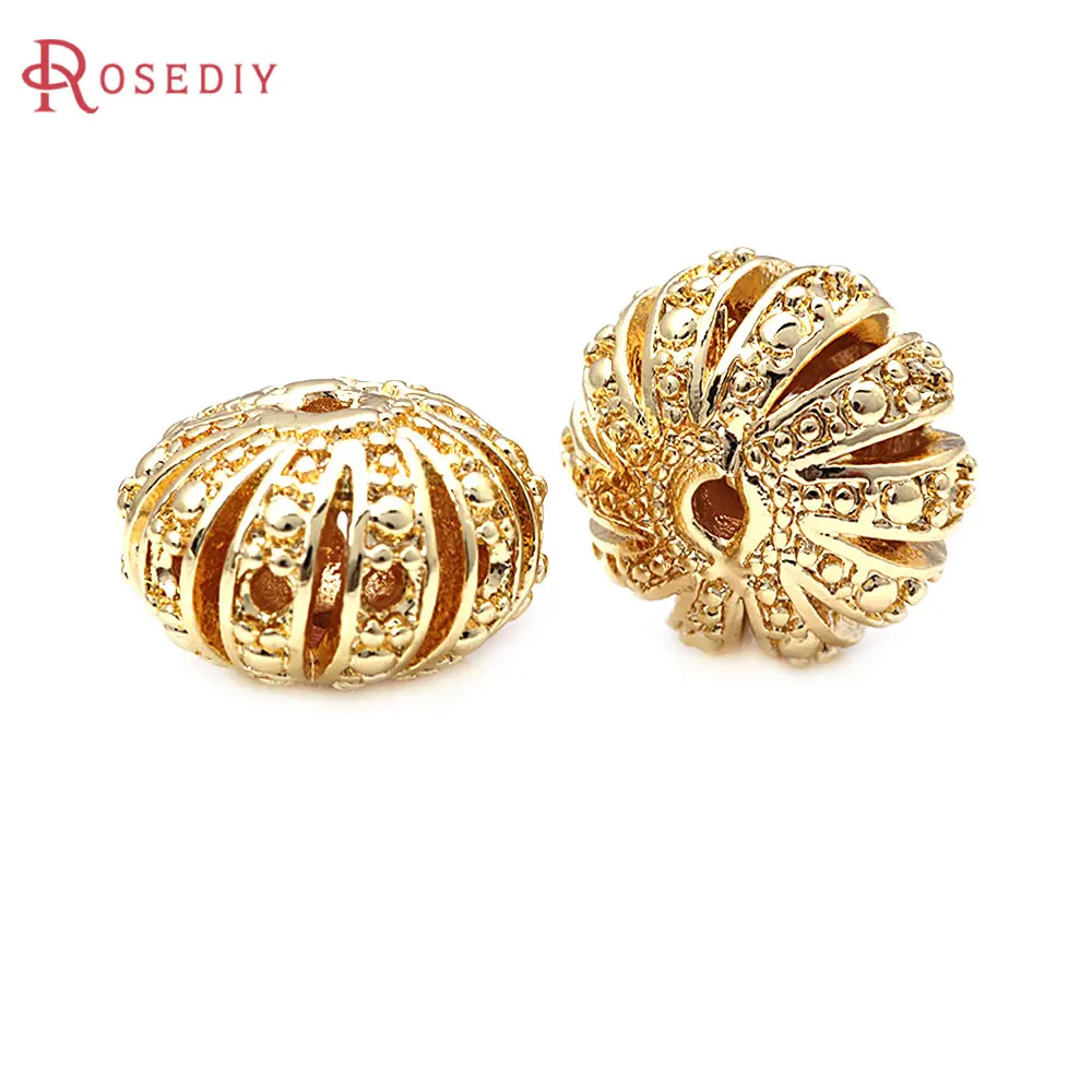 6PCS 7x11MM 18K Gold Farbe Messing Hohl Spacer Perlen Armband Perlen Hohe Qualität Diy schmuck Machen Liefert Zubehör Image