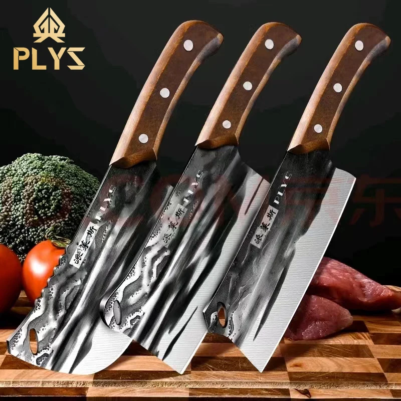 Longquan Seiko 5cr Schmieden Küchenmesser, Hühner flügel Holzgriff Hacken Knochen, Schneiden von Gemüse, Fleisch messer Image