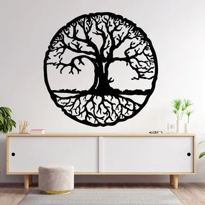 Großer runder Baum des Lebens Baum Wandt attoo Baum des Lebens Wanda uf kleber Vinyl Wand dekoration Image