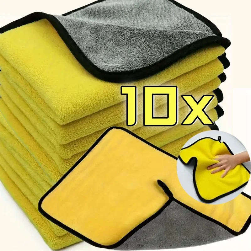 Verdickte Doppels chicht Auto Mikro faser Handtuch Reinigungs tücher Auto waschen Trocken tücher weich hoch absorbierende Auto Detail lierung Tuch Image