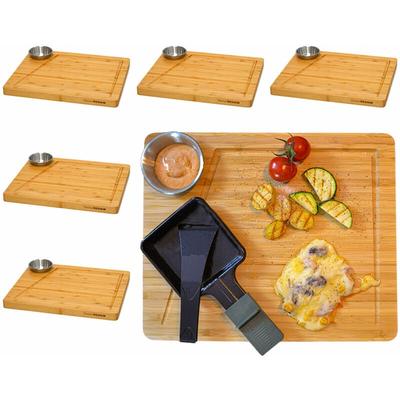 6 Personen Raclette Teller Set - 30x25 Raclette Brettchen Pfnnchen Untersetzer