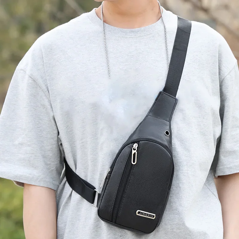 Sac à bandoulière en cuir GT pour hommes, sac à bandoulière, sacs de messager, grande capacité, sac de poitrine masculin, mode vintage initiée