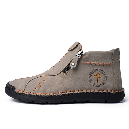 lässige hellblaue Leder-Loafer für Herren mit einzigartigen handgenähten Details und Reißverschluss, ideal für den Alltag Image