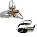 Specchietti retrovisori moto e indicatori di direzione anteriori a LED per Harley Davidson VROD VRSCF 2009-2017 SOFTAIL XL nero/cromato