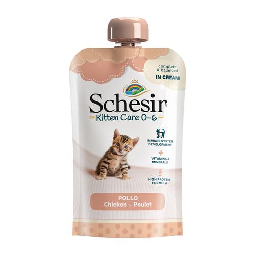 Sparpaket: 20x 150g Schesir Kitten in Cream Huhn Katzenfutter nass