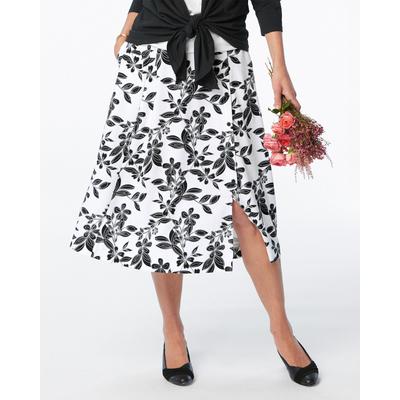 Blair Women's Look of Linen Floral Midi Skirt - Multi - PL - Petite