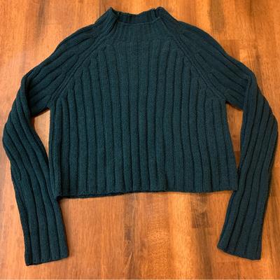 American Eagle Outfitters Sweaters | American Eagle Sweater Size Medium Dark Green High Neck Super Soft Long Sleeve | Color: Green | Size: M