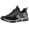 Slip-On Sneaker RIEKER, Damen, Gr. 38, braun (schwarz, braun), Lederimitat, Textil, sportlich, Schuhe, Schlupfschuh, Freizeitschuh, Halbschuh mit Schnellverschluus