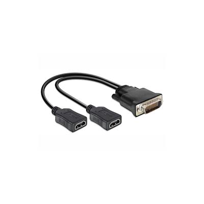 Delock 65280, 0,25 m, DMS, 2 x HDMI, Männlich, Nickel, Schwarz