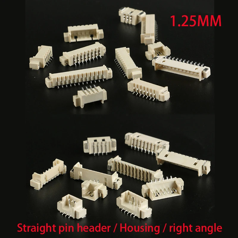 10 Stück/50 Stück MICRO JST 1,25 Stecker 1,25 mm Rastermaß SMD Horizontal Vertica Straight Socket Pin Header 2/3/4/5/6/7/8/9/10/11/12P Image