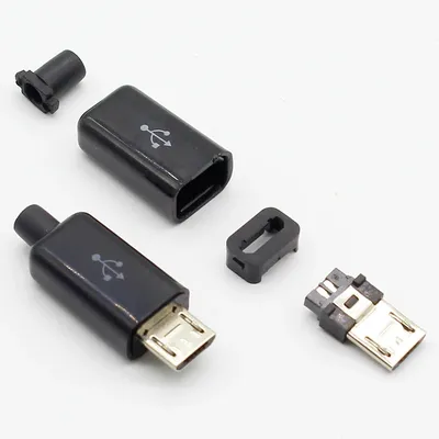 10 stücke DIY Micro USB Typ B Männlich 5pin Vier Stück Montage Stecker Steckdose Image