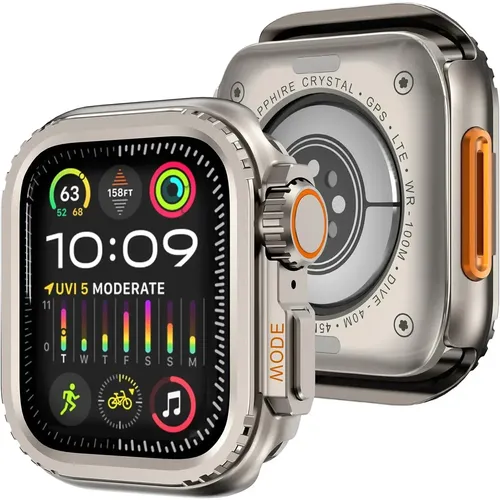Couvercle en métal pour Apple Watch Ultra 49mm 45mm, coque métallique pour IWatch Series9 8 7 6 5 4 3 SE, cadre de protection de pare-chocs en métal 44mm