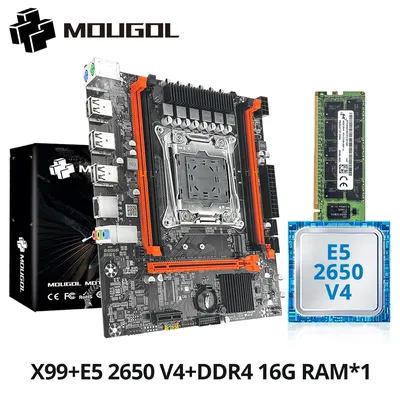 MOUGOL X99 Gaming Motherboard with 2650 V4 CPU Dual Channel DDR4 Memory PCIEx16 LGA2011-3 Support