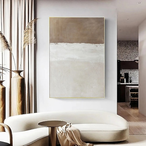 handgemaltes abstraktes graues Ölgemälde beige braunes Gemälde braunes Wabi Sabi Kunstwerk strukturiertes Ölgemälde beige Ölgemälde braunes abstraktes Ölgemälde Leinwandkunst moderne horizontale Image