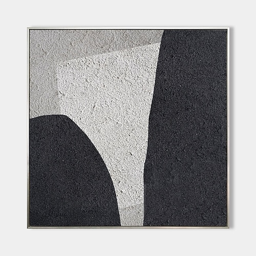 Ölgemälde handgemachtes beiges Wabi Sabi Ölgemälde handgemalte Wandkunst schwarz beige abstraktes Gemälde großes schwarzes minimalistisches Wandkunst beige strukturiertes Leinwandgemälde neutrales Image