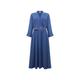 Women's Blue Belted Denim Suit Midi Dress | Medium | James Lakeland