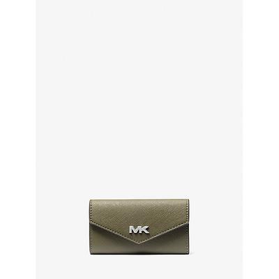 Michael Kors Rivington Leather Key Holder Green One Size