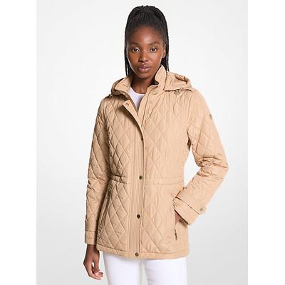 Michael Kors Quilted Hooded Jacket Natural L