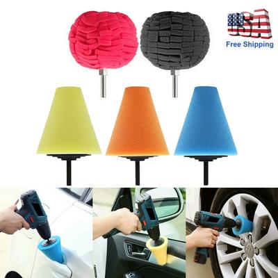 5 Pack Car Wheel Hub Drill Buffing Sponge Pads Kit - 5 Pack