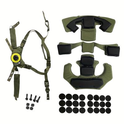 TEMU Tactical Helmet Kit: Adjustable Memory Foam Cushion & Suspension System For Fast Helmets - Enhancing Gen 1 Pad Set With Hook-and-loop Fasteners, Includes Screws, Fits 57-62cm Head Image