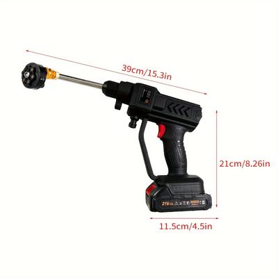 TEMU Power Washer 60bar 300w High Power Washer Machine With Rechargeable Battery Nozzles For Car Fence Floor Cleaning Watering, Without Battery Image