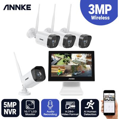 Annke 3MP Super hd 4CH Sicherheitskamerasystem Wireless 10,1 Zoll-LCD-Bildschirm Mit 3MP 4PCS ip