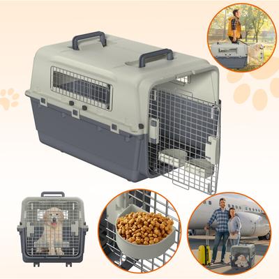 Hundetransportbox Transportbox für Hunde Flugzeugbox Transport für Flugreisen Auto Reisebox mit Image