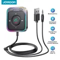 JOYROOM Bluetooth 5.4 Adattatore per auto AUX Doppio microfono Ricevitore Bluetooth per chiamate in vivavoce per auto Musica automatica Stereo Audio stereo