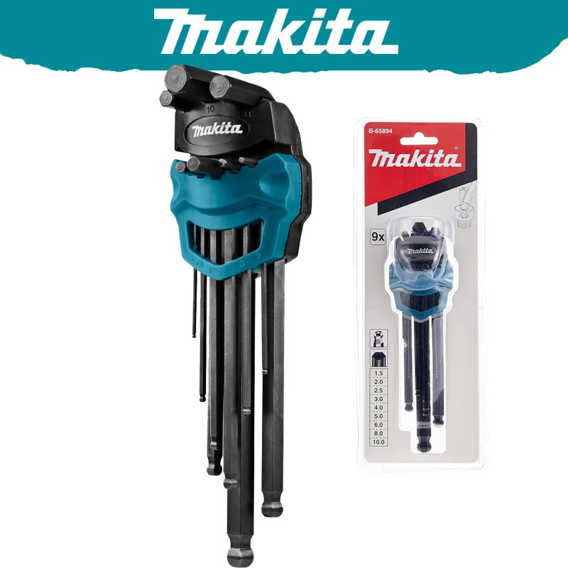 Makita B-65894 Set di chiavi esagonali da 9 pezzi Chiave esagonale di dimensioni multiple Set di chiavi a brugola Accessori per utensili