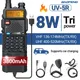 Baofeng UV-5R 8W 3800mAh Walkie Talkie Dual Band Type-C Ham Radio bidirezionale VHF UHF Radio FM Ricetrasmettitore portatile Caccia all'aperto