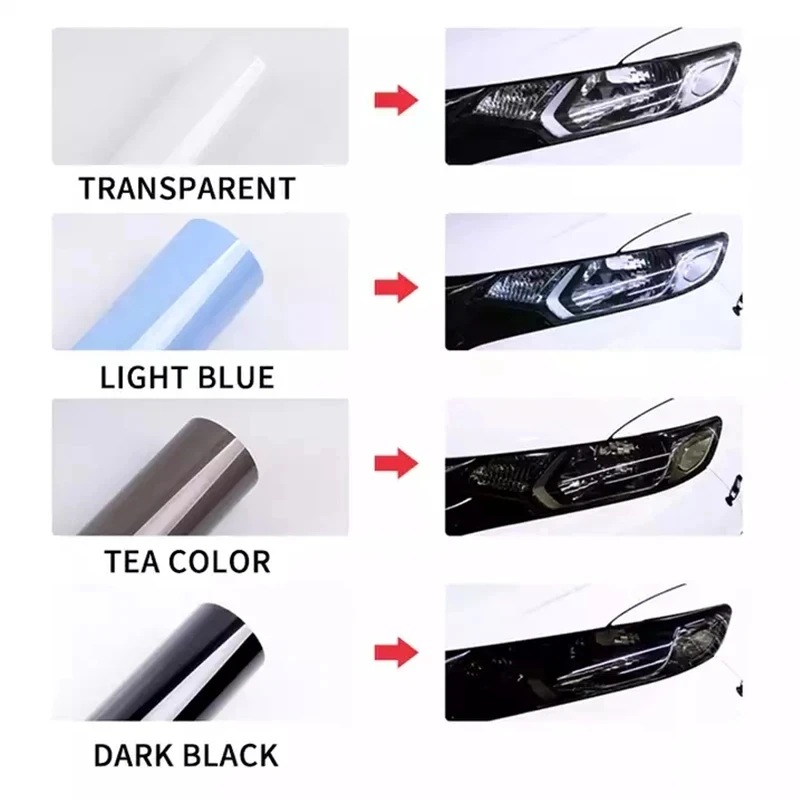 1M/2M/3M Auto Scheinwerfer & Rücklicht & Nebel Licht Lampe Rauch Schwarz PU PPF Schutz Film für Auto Styling Dekorieren Zubehör Image