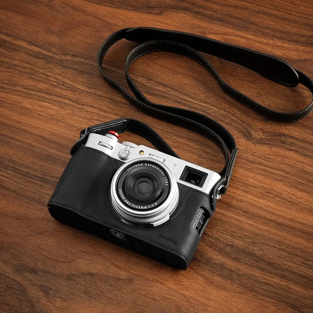 SmallRig Kameratasche Leder Half Case Kit für FUJIFILM X100VI Retro handgefertigte Schutzhülle Basis mit Riemen Kamerazubehör Image