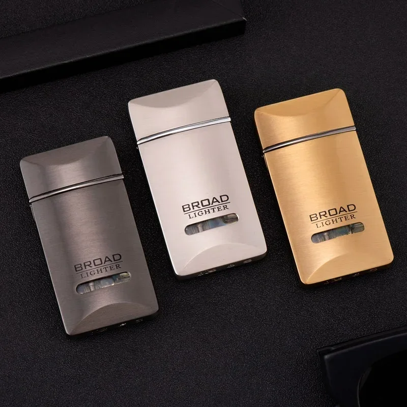 Feuerzeug Fackel Zigarette Geschenk Winddicht Rauchen Zubehör Metall Gas Butan Feuerzeuge Flamme Feuerzeug Für Männer Rauch Zigarre Gadgets Image
