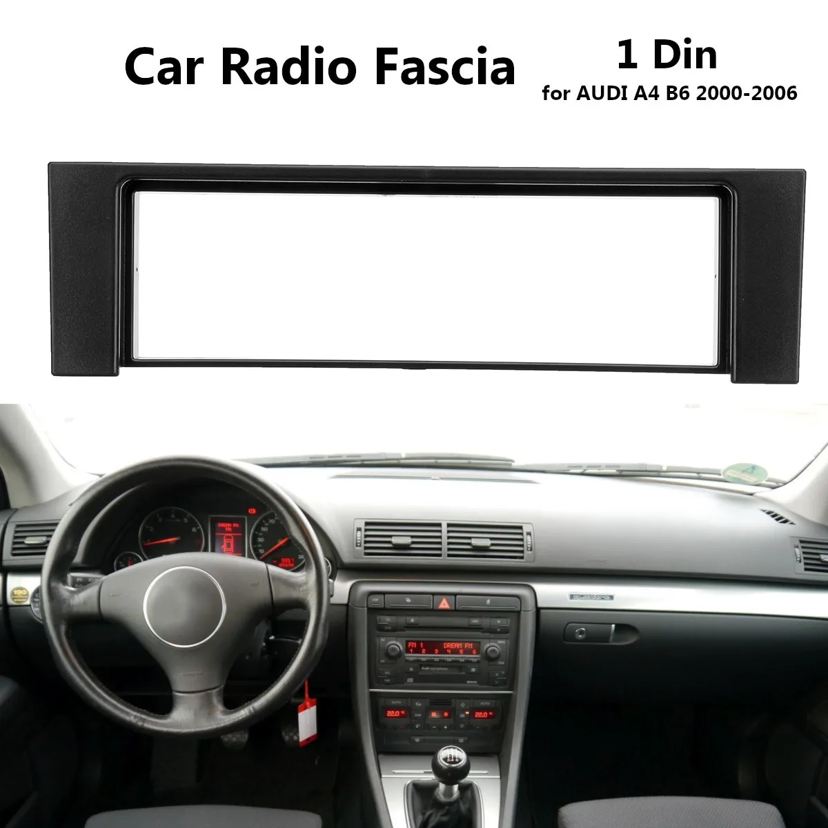 1 Din Auto Stereo Radio Fascia Panel Platte Rahmen Adapter Für AUDI A4 B6 2000 2001 2002 2003 2004 2005 2006 Image