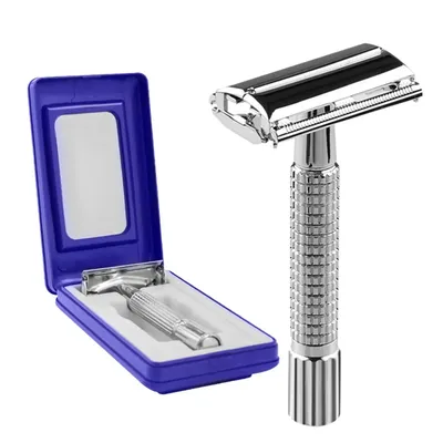 Men's Facial Shavers Barber Manual Razor Stainless Steel Double-Ended Blades Barbershop Razor