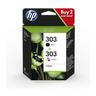 Hp 303 Pack de 2 cartouches dencre noire et trois couleurs authentiques 3YM92AE pour Envy Photo