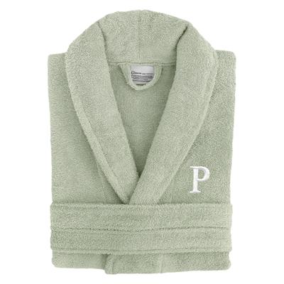 Authentic Hotel Spa Unisex Turkish Cotton Terry Cloth Bath Robe with single letter White Bookman Monogram.