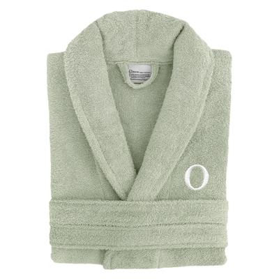 Authentic Hotel Spa Unisex Turkish Cotton Terry Cloth Bath Robe with single letter White Bookman Monogram.