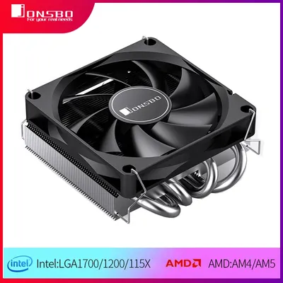 Jonsbo HP400S Low Profile CPU Cooler 4 Heat pipe Air Cooling Radiator 9CM Cooling Fan Air Cooler for For LGA1700 115X 1200 AM5