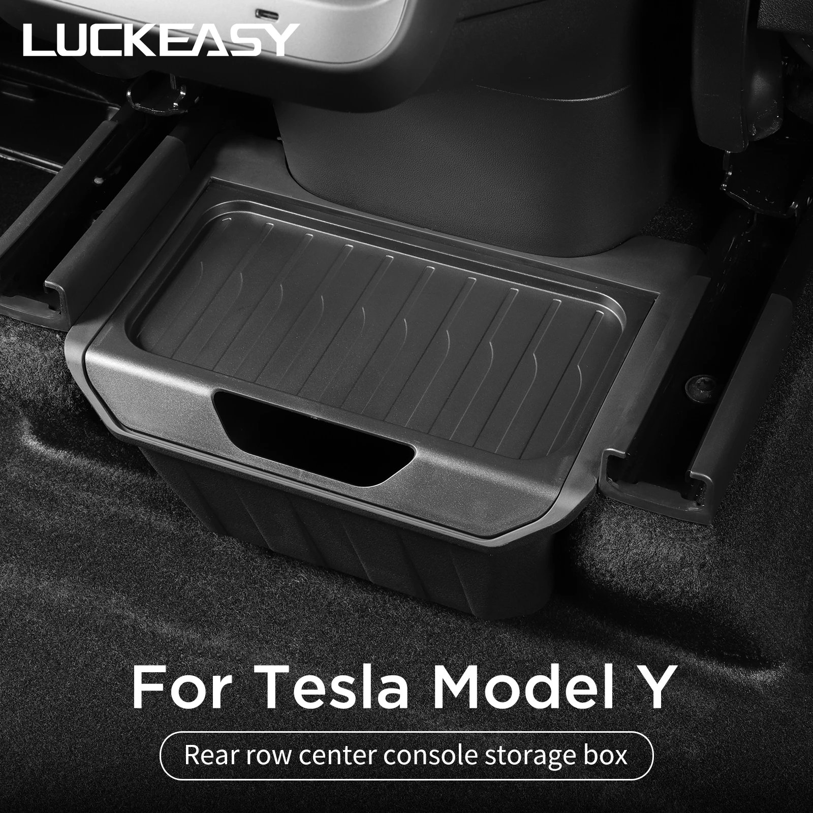 Für Tesla Modell Y Hinten Sitz Lagerung Box Unter Air Vent Lagerung Fall Mülleimer Organizer Auto Innen Zubehör 2024 1pc Image