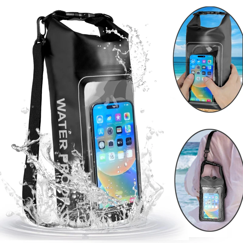 2L Dry Bag Touchscreen Wasserdichte Taschen Für Schwimmen Trekking Driften Rafting Surfen Outdoor Sport Taschen Camping Ausrüstung Image