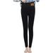 Mrat Women s Pants Fleece Lined Leggings Linen Women s Hiking Pants Straight Leg Sweatpants Motorcycle Pants Slim Thickened Plush Warm Pants Casual Pants Black_J M