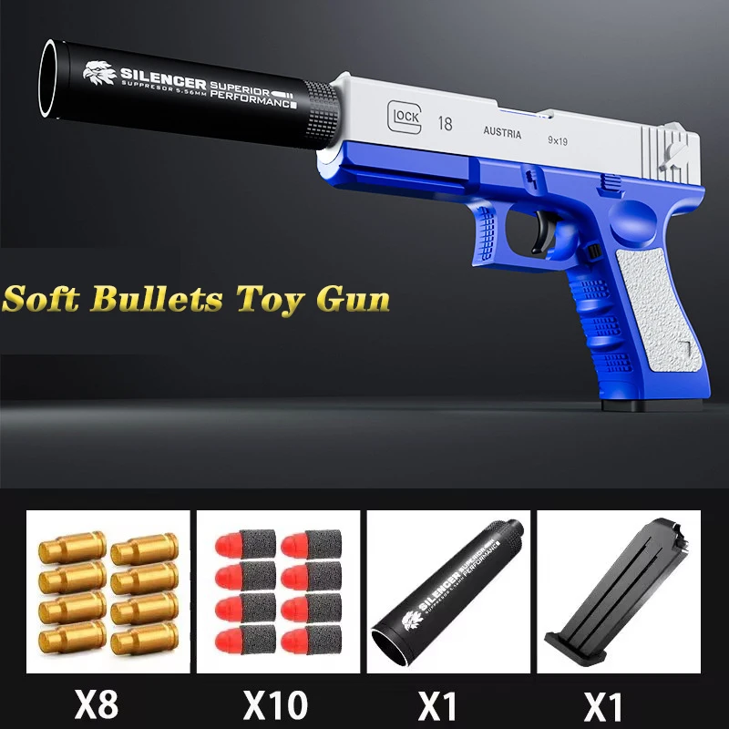 Soft-Bullet-Spielzeug pistolen für Kinder und Erwachsene, Spielzeug pistolen m1911, Sprüh schaum pfeile, manuelle Airsoft-Waffen mit Schall dämpfern Image