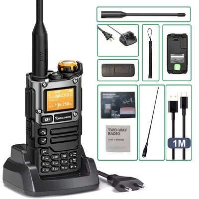 Quansheng UV-K6 Walkie Talkie 5W Air Band Radio Tyep C Charge UHF VHF DTMF FM Scrambler NOAA
