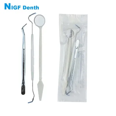 3PCS/set Dental Tool Kit Stainless Steel Instrument dentist Kit Mouth Mirror Probe Hook Pick Tweezer